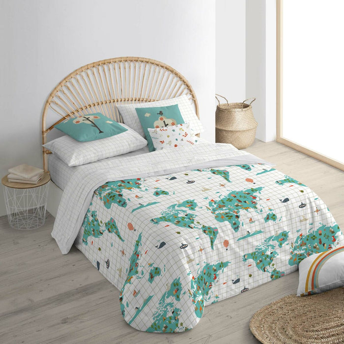Husă de pilotă Kids&Cotton Mapamundi 240 x 220 cm Harta Lumii
