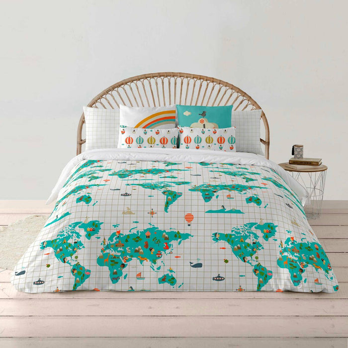 Husă de pilotă Kids&Cotton Mapamundi 240 x 220 cm Harta Lumii