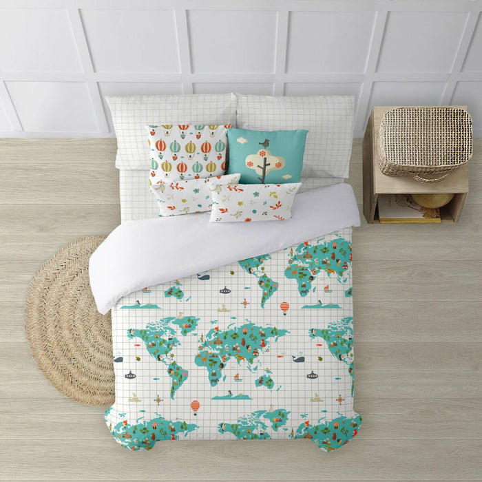 Husă de pilotă Kids&Cotton Mapamundi 260 x 240 cm Harta Lumii