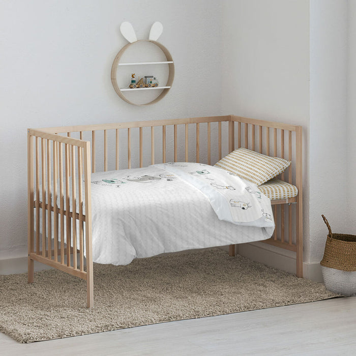 Set husă de pătură Kids&Cotton Huali Big Albastru 100 x 120 cm