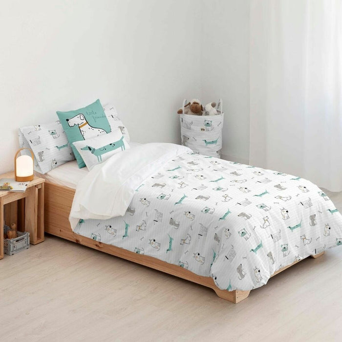 Set husă de pătură Kids&Cotton Huali Small Albastru 155 x 220 cm