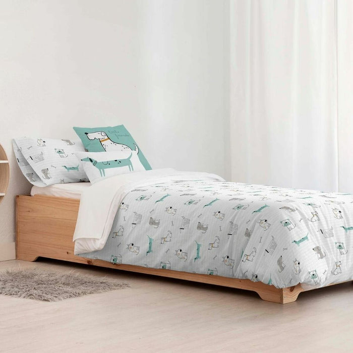 Set husă de pătură Kids&Cotton Huali Small Albastru 155 x 220 cm