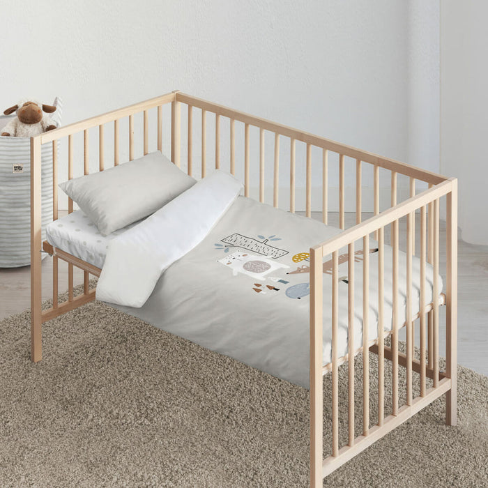 Set husă de pătură Kids&Cotton Kenai Big Bej 100 x 120 cm