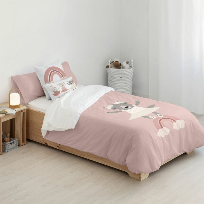 Set husă de pătură Kids&Cotton Lavi Big Roz 155 x 220 cm
