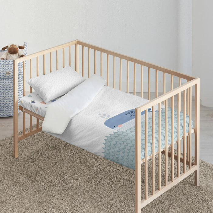 Set husă de pătură Kids&Cotton Malu Big Albastru 115 x 145 cm