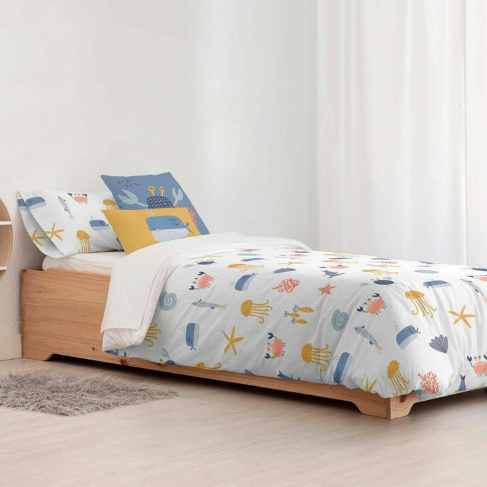 Set husă de pătură Kids&Cotton Malu Small Albastru 155 x 220 cm