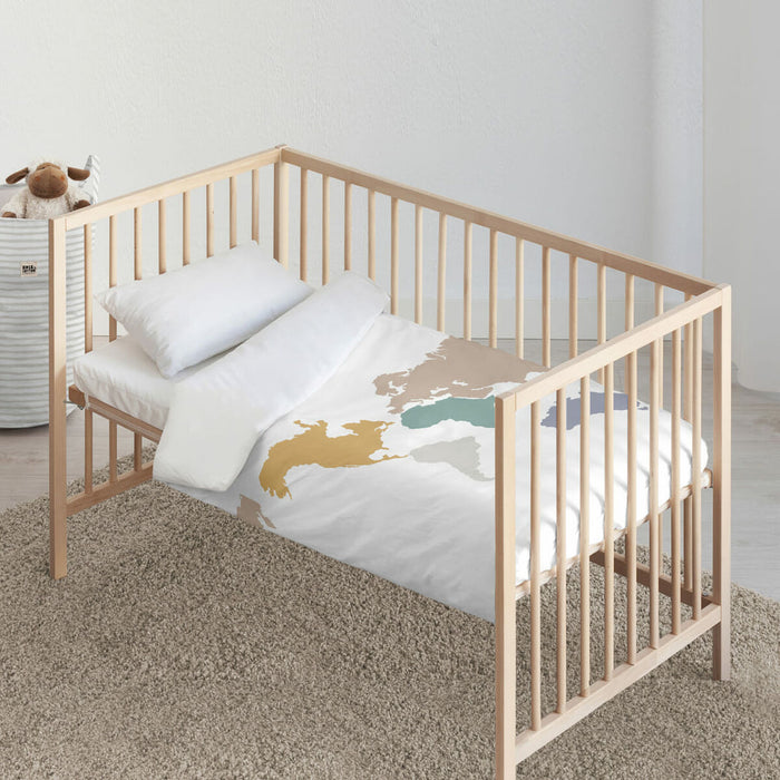 Set husă de pătură Kids&Cotton Maui Big Alb 100 x 120 cm