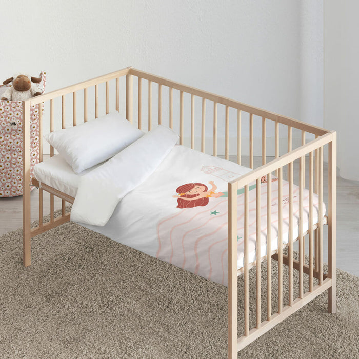 Set husă de pătură Kids&Cotton Mosi Big Roz 115 x 145 cm
