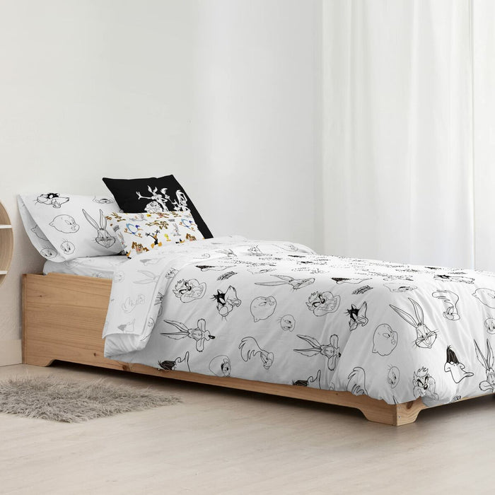 Husă de pilotă Looney Tunes Looney B&W 180 x 220 cm