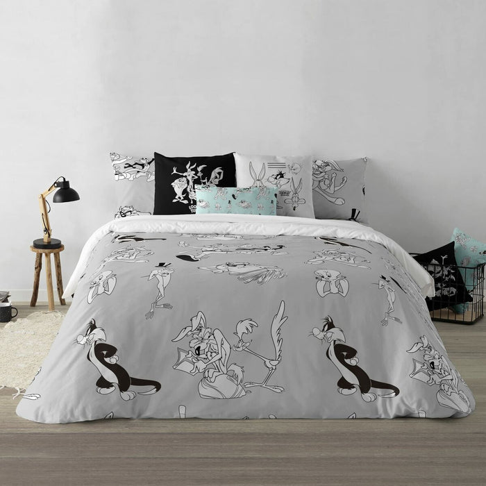 Husă de pilotă Looney Tunes Looney BN Alb black 220 x 220 cm