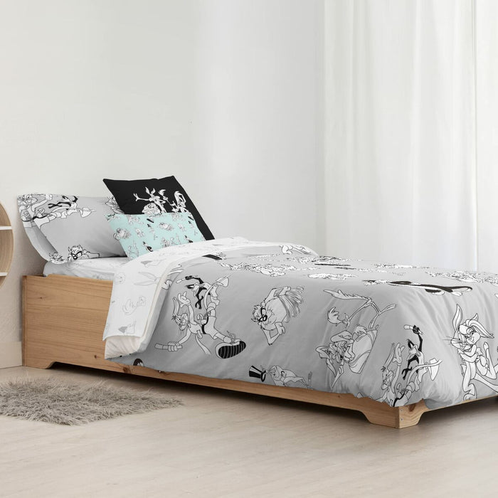 Husă de pilotă Looney Tunes Looney BN Alb black 220 x 220 cm