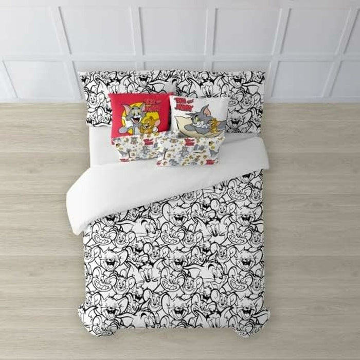 Husă de pilotă Tom & Jerry B&W Alb black 220 x 220 cm