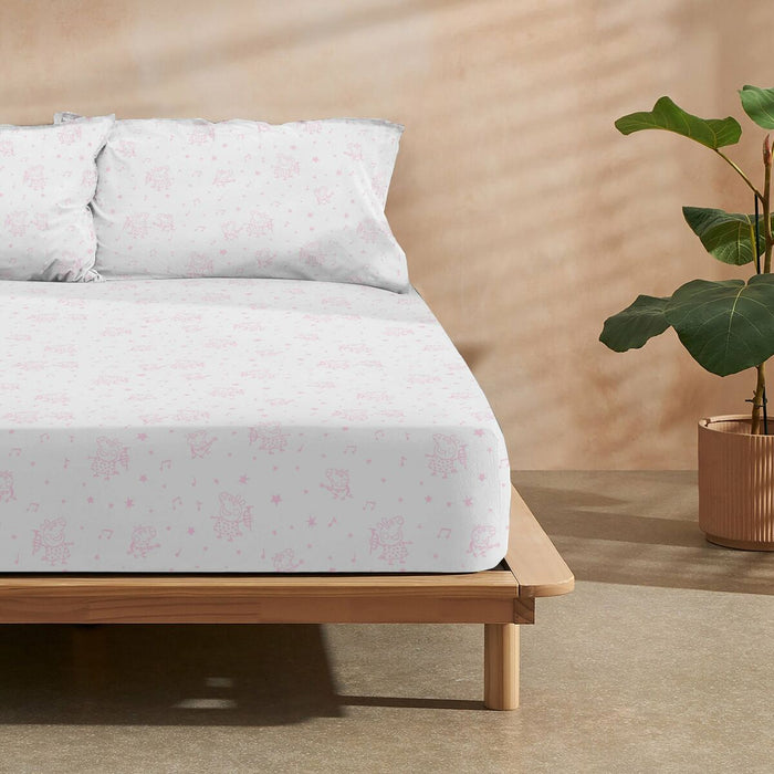 Foaie de fund montată Peppa Pig Alb Roz 105 x 200 cm
