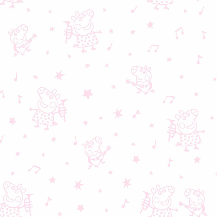 Foaie de fund montată Peppa Pig Alb Roz 105 x 200 cm