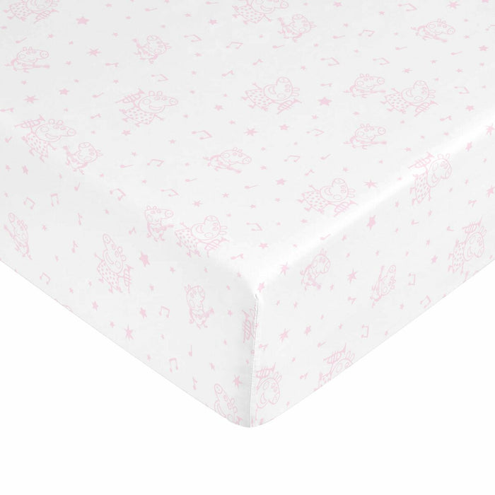 Foaie de fund montată Peppa Pig Alb Roz 90 x 200 cm