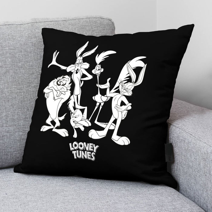 Husă de pernă de canapea Looney Tunes Looney B&w A Negru 45 x 45 cm
