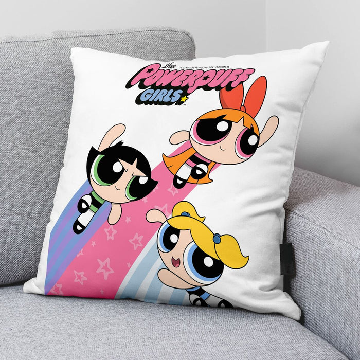 Husă de pernă de canapea Powerpuff Girls Powerpuff A Alb 45 x 45 cm