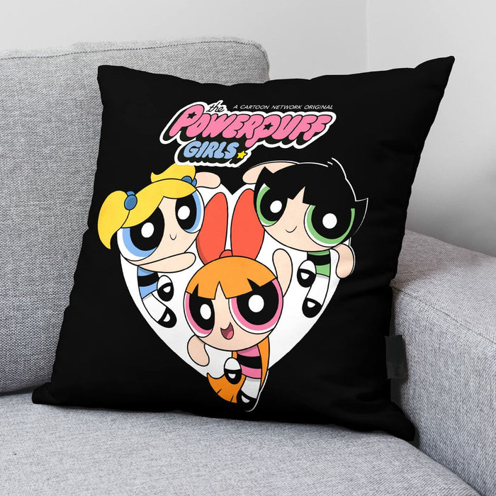 Husă de pernă de canapea Powerpuff Girls Powerpuff B Negru 45 x 45 cm
