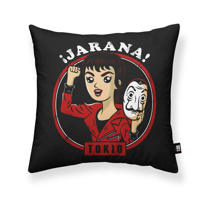 Husă de pernă de canapea La casa de papel Chibi B Negru 45 x 45 cm