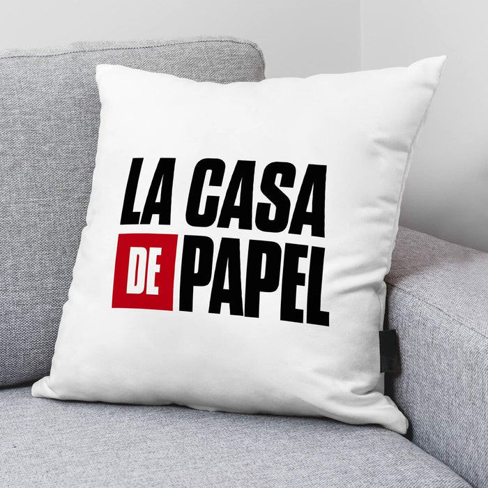 Husă de pernă de canapea La casa de papel LCDP A Alb 45 x 45 cm