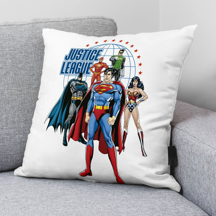 Husă de pernă de canapea Justice League Justice Team A Alb 45 x 45 cm