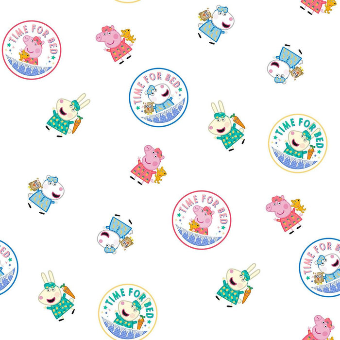 Husă de plapumă pentru pătuț Peppa Pig Time bed 100 x 120 cm