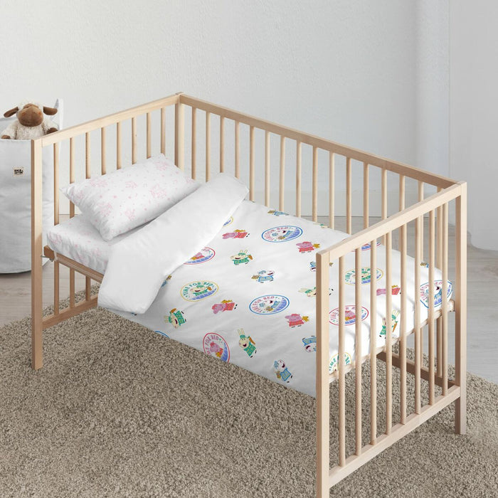 Husă de plapumă pentru pătuț Peppa Pig Time bed 100 x 120 cm