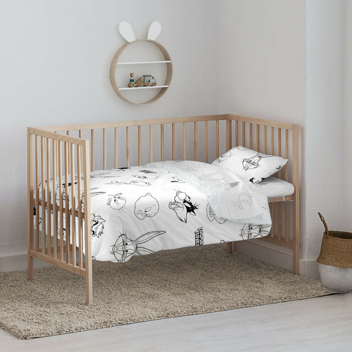 Husă de plapumă pentru pătuț Looney Tunes Looney B&W 115 x 145 cm