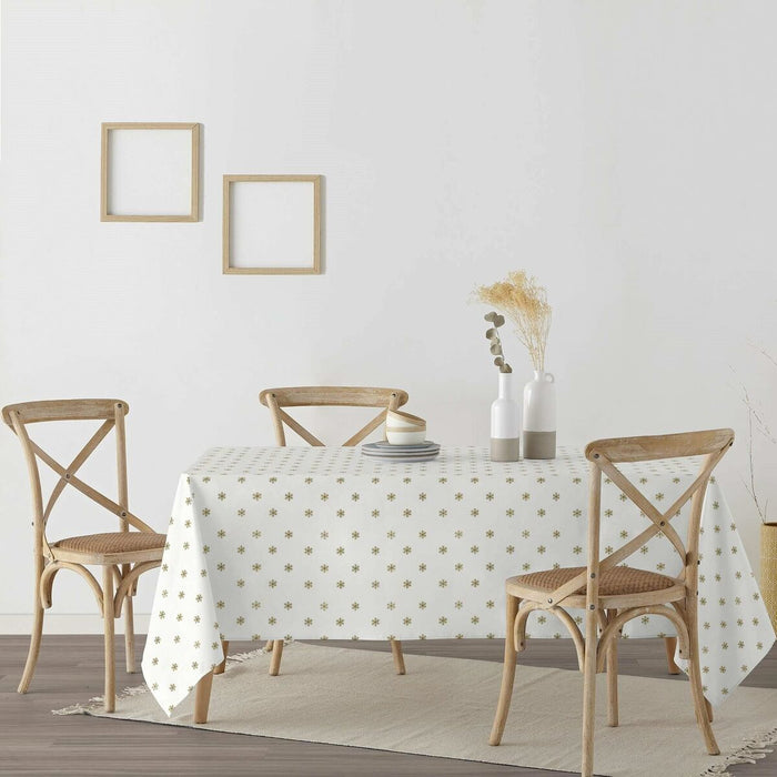 Față de masă din rășină rezistentă la pete Belum Snowflakes Gold 200 x 140 cm