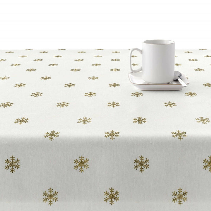 Față de masă din rășină rezistentă la pete Belum Snowflakes Gold 300 x 140 cm