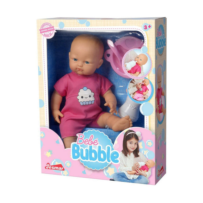 Păpușă Bebe Jesmar Bubble Roz 37 cm