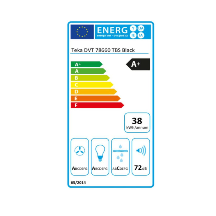 Hotă Convențională Teka 70 cm 700 m3/h 280W A+ Negru