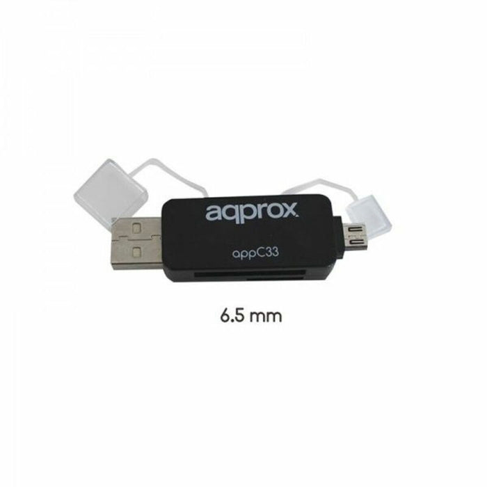 Cititor de Carduri approx! FLTLFL0083 APPC33 Micro SD/SD/MMC Micro USB 480 Mbps 32 GB Negru