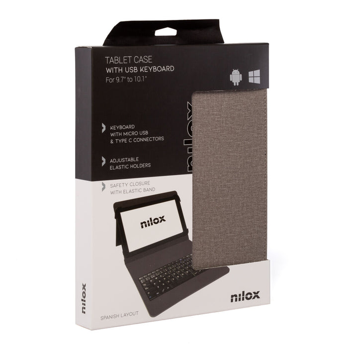 Husă pentru Tabletă și Tastatură Nilox Gri