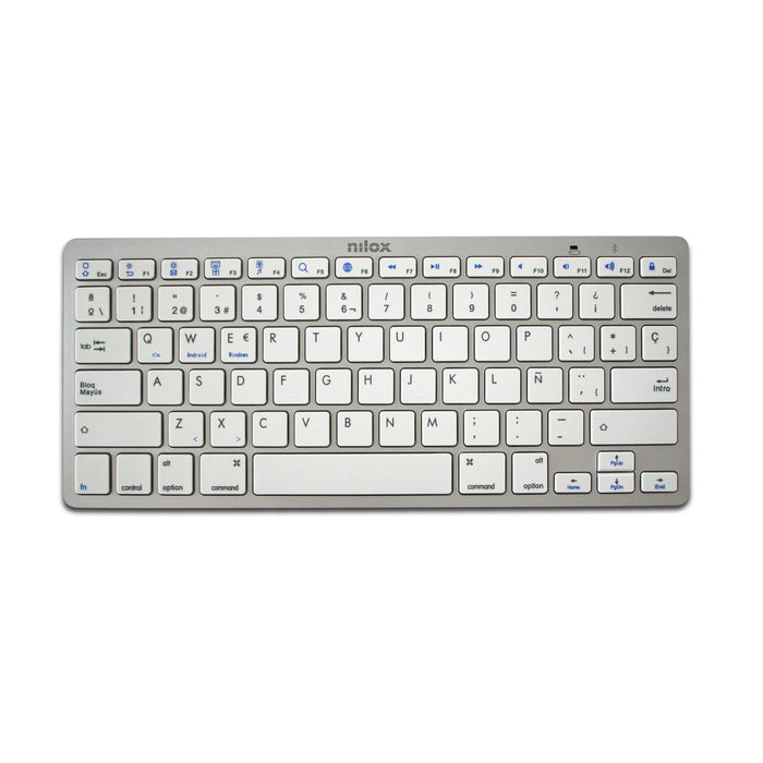 Tastatură Fără Fir Nilox NXKB01S Qwerty Spaniolă Alb