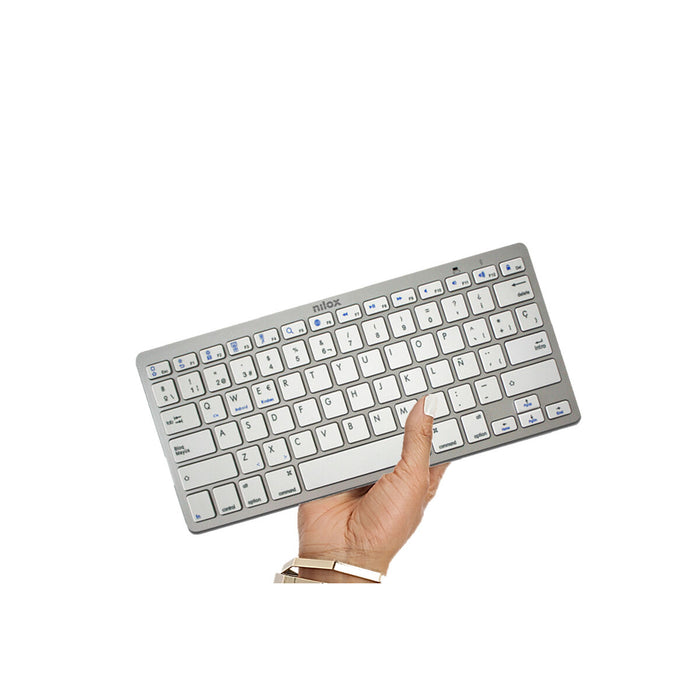 Tastatură Fără Fir Nilox NXKB01S Qwerty Spaniolă Alb