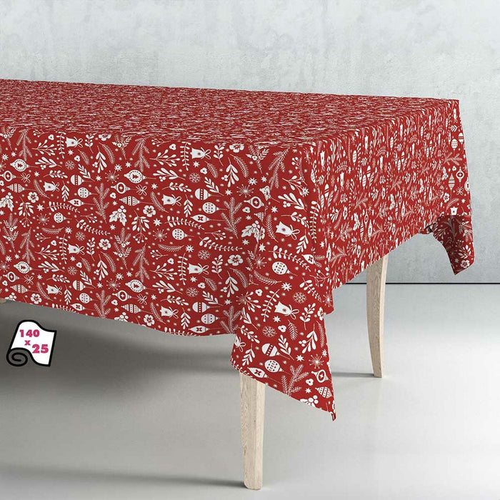 Față de masă pe o rolă Exma Muşama/linoleum Roșu Crăciun 140 cm x 25 m