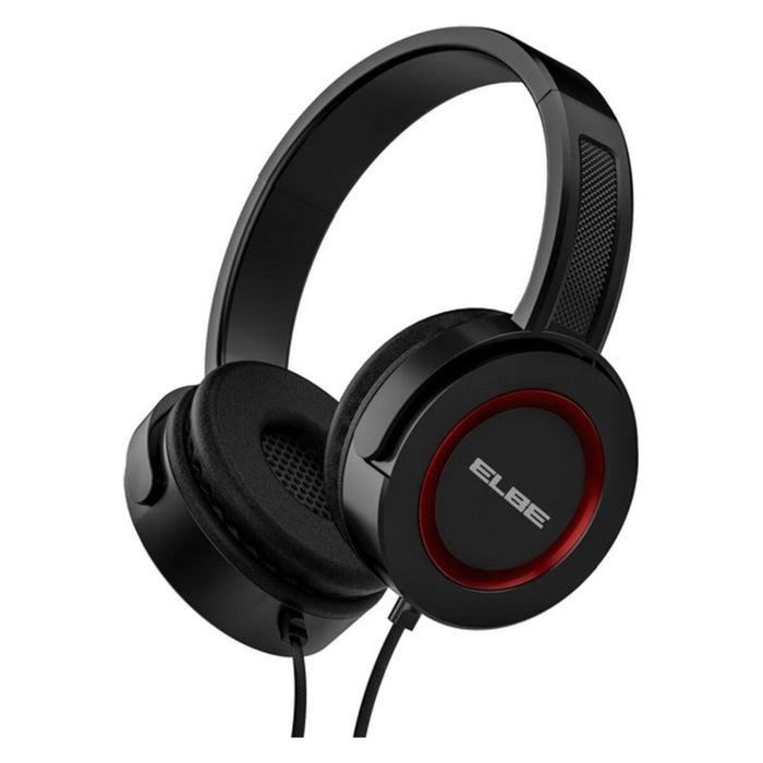 Căști cu Microfon ELBE AU813NR 40 mm 32 Ohm Negru Roșu/Negru
