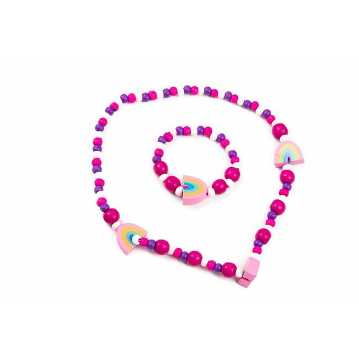 Set Colier și Brățări Inca    Roz Infantil 2 Piese