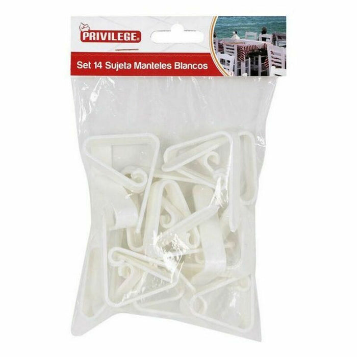 Clemă pentru susținerea feței de masă Privilege 59443 14 pcs Alb 4,5 cm (14 Piese) (24 Unități) (4,5 cm)