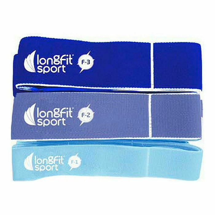 Benzi elastice de rezistență LongFit Sport   Albastru 3 Piese (6 Unități)