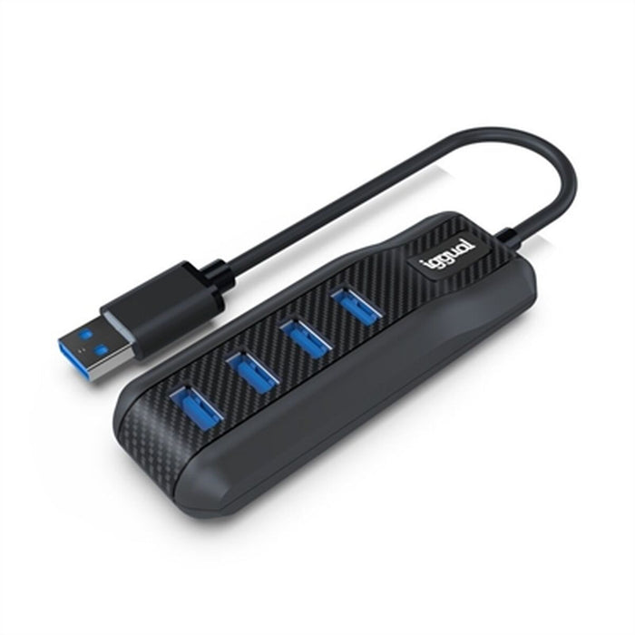 Hub USB 4 Porturi iggual CARBON