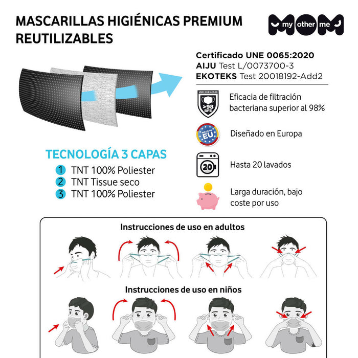 Mască facială igienică My Other Me Roșu Crăciun Adulți
