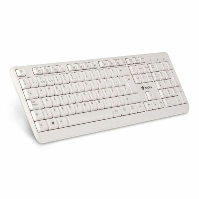 Tastatură NGS NGS-KEYBOARD-0284 Alb Qwerty Spaniolă QWERTY