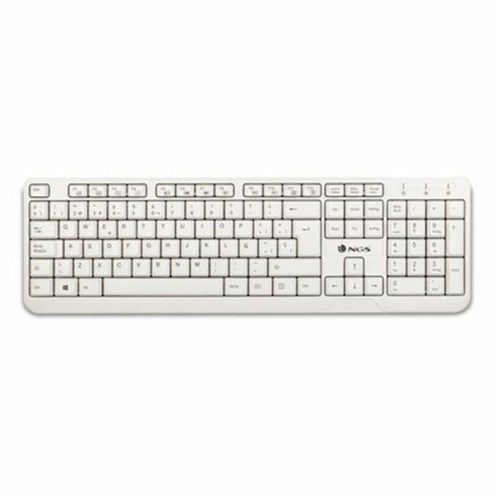 Tastatură NGS NGS-KEYBOARD-0284 Alb Qwerty Spaniolă QWERTY