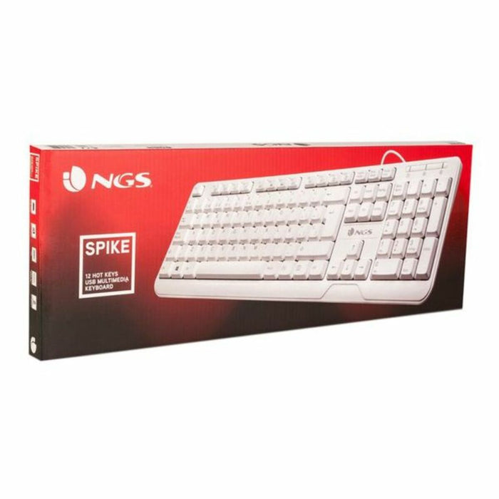 Tastatură NGS NGS-KEYBOARD-0284 Alb Qwerty Spaniolă QWERTY