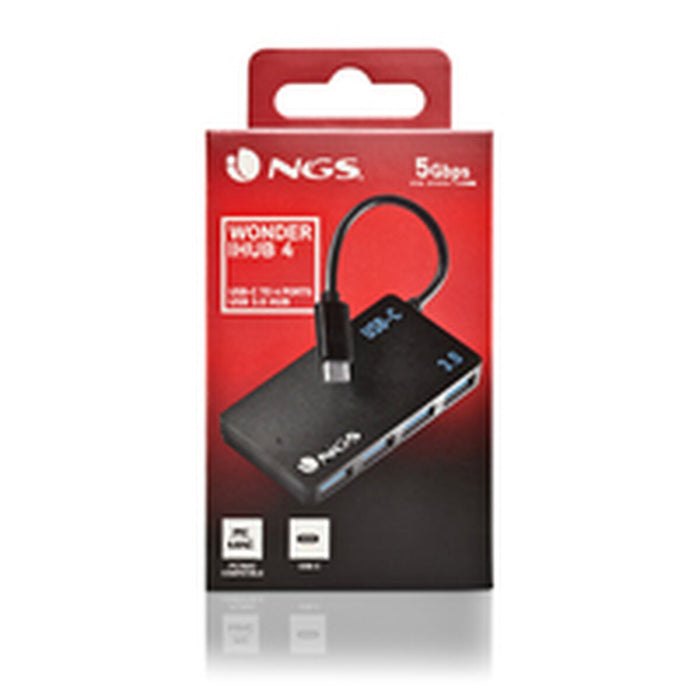 Hub USB NGS WONDERIHUB4 Negru (1 Unități)