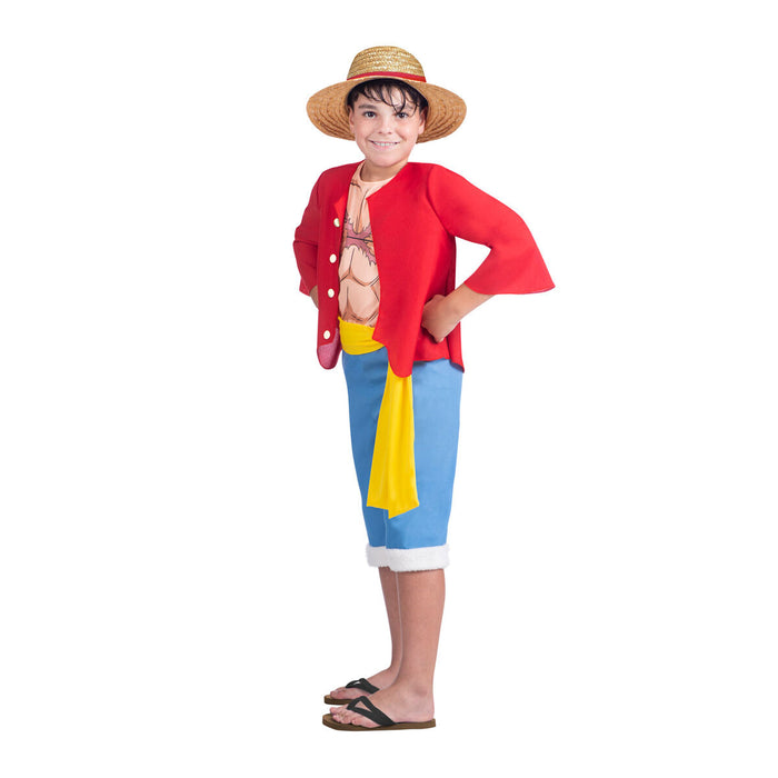 Costum Deghizare pentru Copii One Piece Luffy (5 Piese)