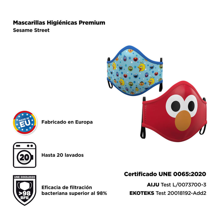 Mască facială igienică My Other Me 2 Unități Sesame Street