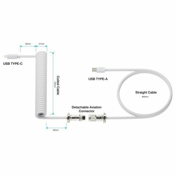 Cablu USB A la USB-C Newskill Alb
